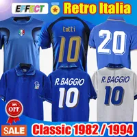 Soccer Retro 1982 Itália Paolo Rossi Jerseys de futebol 1994 Itlia Classic Maldini R.Baggio Totti Pirlo 2021 Camisas de futebol 82 83 1996 1998 2006
