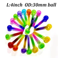 Hot Selling Glass Oil Burner Pipe Rainbow Hand Smoking Pipe Wholesale Factory Price Glass Pipes 4inch 30mm Ball
