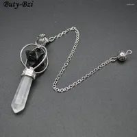 Pendant Necklaces Natural Crystal Pillar With Gem Stone Star On Top Chains Pendulum