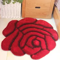 Mattor Röd/lila/rosa/grå/gröna blommor Rug 3D Akryl Tjjocken för vardagsrum sovrumsområde mattor barn datorstol matta