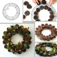 Christmas Decorations Metal Garland Hoop Round Iron Ring DIY Decoration For Wedding Sturdy Valentines Wire Wreath Frame