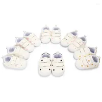 First Walkers Prewalker Baby Cute Love Star Printed Little White Shoes Soft Soled Casual 0-18 Months Walking