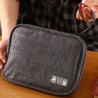 Storage Bags Excellent Earphone USB Cable Organizer Bag With Lanyard Practical Multiple Compartments For Household