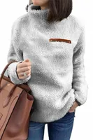women Sweatshirts Autumn Winter Vintage Top Long Sleeve Plush Warm Pullover Tunic Female Pink Ladies Clothing Zipper Streetwear Women's Hood F5MY#