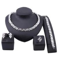 Statement Jewelry Set Brand Dubai Gold Silver Color Necklace Jewelry Sets Whole Nigerian Wedding Woman Accessories set2544