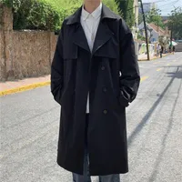 Men's Trench Coats VERSMA Korean Style Waterproof Long White Coat Men Vintage Overcoat Youth Clothes Windbreaker For Large Plus Size