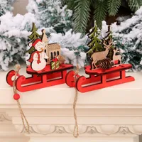 Christmas Decorations Year 2022 Wooden Pendants Decor Xmas Tree Hanging Ornaments For Home Kids Gifts Navidad