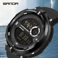 Wristwatches BASID Top Sport Watch Men Alarm Clock Waterproof Watches Multifunction Digital Bright Backlight LED Christmas