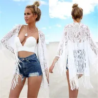Casual Dresses Bikini Cover Up Lace Hollow Crochet Swimsuit Beach Dress Women 2022 Summer Ladies Cover-Ups Bathing Suit Wear Tunic SexyCasua