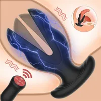 Masseur sexuel masseur ￩lectrique choc extension anale vibratrice sans fil t￩l￩commande vibrante bouchon de bout de bouche masseur de la prostate clitoris g