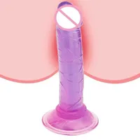 Masajeador de juguetes de sexo Realista consolador Anal Plug Masturbator Masturbator Toys para Crystal de parejas con Súper Suction Suction Women Gene G-Spot