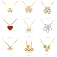 Necklaces & Pendants 2021 4 Four Leaf Clover Camellia Pendant Clavicle Chain Necklace With Diamonds Rose Gold Fashion Classic For2688