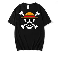 Camisetas para hombres Jap￳n Anime One Piece Luffy Skull 2022 Summer Male Simple Camisetas O-cuello Tops Camiseta de manga corta para hombres