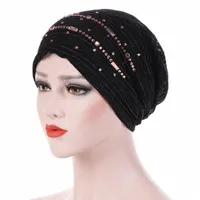 breathable Lace Turban Caps For Women Muslim Diamonds Underscarf Bonnet Chemo Beanie Hat Islamic Hijab Head Wrap Under Scarf Cap Ethnic Clot Z0Yp#