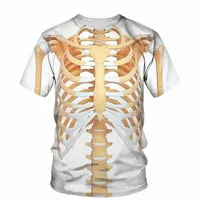 men's T-Shirts 3D Human Bones Print T-shirt Men 2022 Summer O Neck Short Sleeve Tees Tops Funny Outfit Style Male Clothes Casual K6VI#