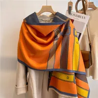 Scarves Winter Cashmere Scarf For Women Shawl Luxury Warm Print Thick Blanket Pashmina Neckchief Bufanda Design Echarpe Bandana