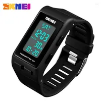 Wristwatches SKMEI Brand Mens Sports Watches Top Luxury Pedometer Calorie Digital Watch Waterproof LED Electronic Wrist Clock Men
