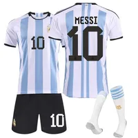 22 23 Mens Tracksuits SOCCER JERSEYS Argentina Football Shirt No. 10 Fans Player Version Football Tops Shirt Kids Kit Sets Uniform Boys Youth