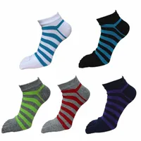 men's Socks 5 Pairs Men's Cotton With Toes Spring Summer Colorful Striped Finger Casual Ankle Sock Short Leisure Five Toe Boat X5Zh#
