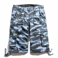 military Camouflage Shorts Cargo Brand Men Top Multi-pocket Army Trousers Summer Bermuda Work Wear Big Size Bottoms 196 Men's a9Io#