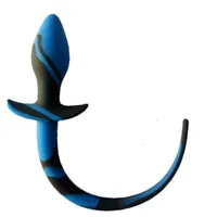SS18 Sex Toy Massager blue Silicone Dog Tail Anal Plug Toys Games G-spot Butt y Erotic for Adults Slave Women Men Gay s