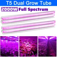 2 piedi T5 LED LED Dual Grow Lights Spectrum Full Grow Tube Light per catena di trazione on/off inclusa lampada da 75 W a tubo da plantura per pianta interno Crestech888