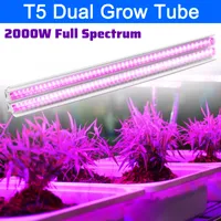 2FT Dual Tube Grow Light 75W T5 LED Bulb Full Spectrum for ON/Off Pull Chain Included Indoor Plant Lamp CRESTECH