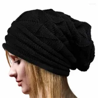 Ball Caps Stylish Bar Women Cap Warm Baggy Slouchy Knitting Hat Winter Crochet Wool Knit Beanie Woolen Hats Mujer Invierno