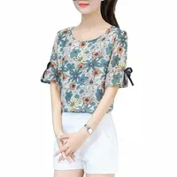 womens Tops 2021 Print Blouse Women Summer Women's Shirt Casual Blouses Plus Size Butterfly Sleeve Feamle Blusas & Shirts d9Dm#