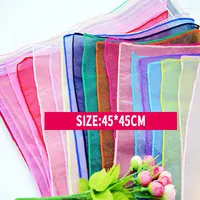 Scarves Gymnastic Chiffon Neckerchief Dancing Small Silk Women Candy Color Square Scarf Girl Dance Performance