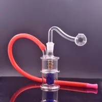 Hot Selling Pocket Glass Oil Burner Bong Hookahs 10mm Joint Recycler Dab Rig Wax Dabber Tool Kit with Male Glass Oil Burner Pipe Cheapest