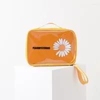 Storage Bags Lovely Daisy Transparent Travel Cosmetic PVC Waterproof Women Sundries Bag Portable Wash Toiletries Organizer