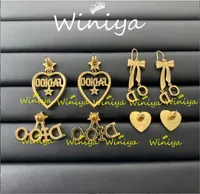 Dangle New vintage letter studded diamond heart star bow fashion earrings female trend jewelry