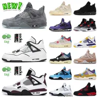 Nuevo 2022 Jumpman 4 4s Kaws Grey Basketball Shoes para hombre Diy PSGS Vail Infrarrourado Cat Negro Guava Guava Red Thunder Whitjordon Jorda