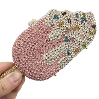 Boutique De FGG Novelty Ice-Cream Handbags Women Mini Popsicle Strawberry Flavor Evening Bags and Clutches Wedding Party Purses2613