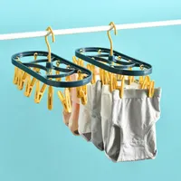 Hangers & Racks Multi-functional Plastic 12Clip Folding Clothes Dryer Hanger Children Adults Windproof Socks Underwear Drying Rack