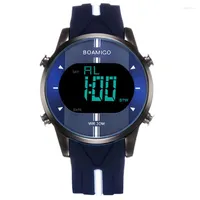 Wristwatches BOAMIGO Brand Men Digital Watches Man Sports Rubber LED Water Resistant Male Clock Relogios Masculino