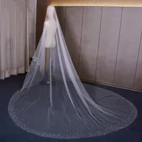 Bridal Veil Wholesale Wedding Dress Beads 3m Veil Luxury long tail ZD145