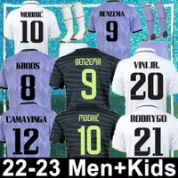 2023 REAL MADRIDS BENZEMA FINALS Jersey de futebol 22 23 Camisa de futebol Alaba Modric Camiseta Homens Kids 2022 Uniformes Camisetas Tops 1052013 Jersey