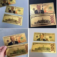 Trump Dollar USA Prezydent Banknot Plastic Gold Foil Planowane rachunki amerykańskie wybory powszechne pamiątki Fake Money Kupon