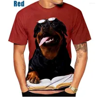 MEN'S T Shirts 2022 Fashion Cute Pet Dog Rottweiler 3D Printing T-Shirt Men and Women's Summer Summer Shorted Sleeved Funnived XS-5XL