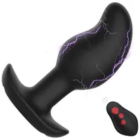 Masajeador de juguete sexual masculino massager masculino de descarga eléctrica vibradores anal juguetes hombres tope de masturbator consolador vaginal para adultos mujeres