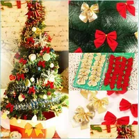 Other Festive Party Supplies Bow Tie For Christmas Tree Decoration 12Pcs Lot Pendant Baubles Fashion New Year Supplies Dro Home2010 Dhhhw