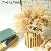 Decorative Flowers Autumn Misty Pine Needle Grass Artificial Plants Plastic Asparagus Fake Wall For Home El Table Wedding Decoration