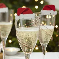 Christmas Decorations 2022 Hats 10pcs lot Champagne Glass Decor Party Home Ornament Year Noel Navidad Natal