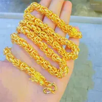 Chains Fashion Gold Men's Double Dragon Head Domineering Necklace 24k Yellow Wedding Party Jewelry Luxury High