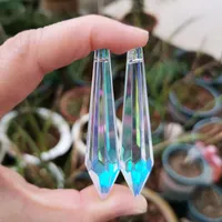 Garden Decorations 2pc 65mm Crystal Chandelier Prisms Icicle Drops Pendant Glass Hanging Suncatcher Beads Accessories Window Home Wedding