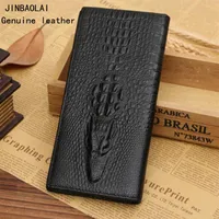 Factory whole men handbag first layer leather crocodiles wallet personality leatheres long wallets business leathers purse tre270k