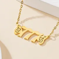 Catene Angelo Numero Numero collana 000-999 Lucita catena in acciaio inossidabile per uomini Donne Colore 18K Gioielli in oro regalo