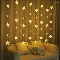 Strings 8 Star Curtain Lights 2.5M Outdoor Waterproof Bedroom Home Party Wedding Decoration LED String EU Plug